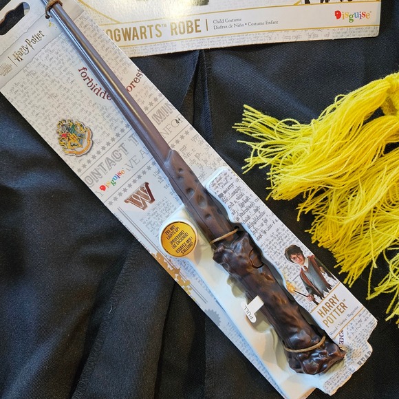 Harry Potter Hogwarts Robe Wand Scarf Headband Kids Costume Set - Picture 5 of 6